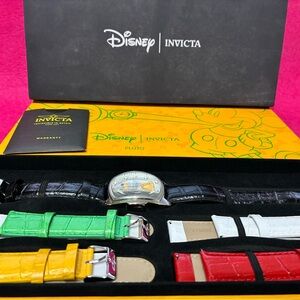 Invicta Disney Pluto Watch with Black Dial and Multi-Color Straps